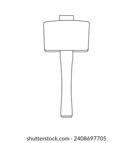 Hand drawn Kids drawing Cartoon Vector illustration joiners mallet icon Isolated on White Background