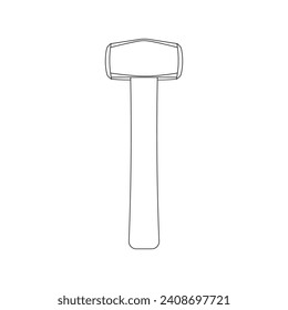 Hand drawn Kids drawing Cartoon Vector illustration club hammer icon Isolated on White Background