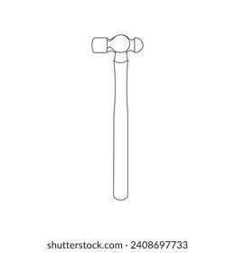 Hand drawn Kids drawing Cartoon Vector illustration ball peen hammer icon Isolated on White Background svg