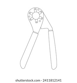Hand drawn Kids drawing Cartoon Vector illustration bionic wrench icon Isolated on White Background