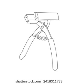 Hand drawn Kids drawing Cartoon Vector illustration canvas pliers icon Isolated on White Background