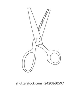 Hand drawn Kids drawing Cartoon Vector illustration pinking shears Isolated in doodle style