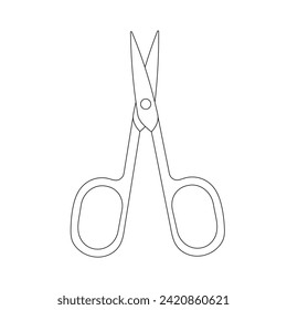 Hand drawn Kids drawing Cartoon Vector illustration nail scissors Isolated in doodle style