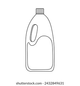 Hand drawn Kids drawing Cartoon Vector illustration detergent bottle icon Isolated on White Background