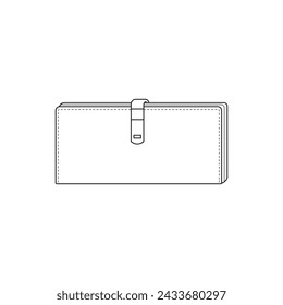 Hand drawn Kids drawing Cartoon Vector illustration long purse icon Isolated on White Background