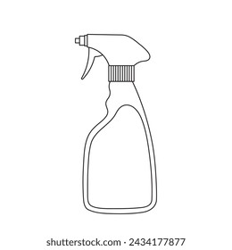 Hand drawn Kids drawing Cartoon Vector illustration spray bottle icon Isolated on White Background