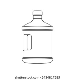 Hand drawn Kids drawing Cartoon Vector illustration water gallon icon Isolated on White Background