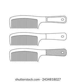 Hand drawn Kids drawing Cartoon Vector illustration hair comb icon Isolated on White Background