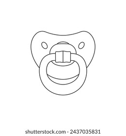 Hand drawn Kids drawing Cartoon Vector illustration pacifier Isolated on White Background