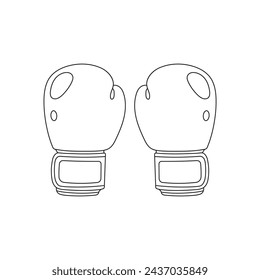 Hand drawn Kids drawing Cartoon Vector illustration boxing gloves Isolated on White Background