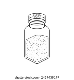 Hand drawn kids drawing Cartoon Vector illustration pepper bottle icon Isolated on White Background