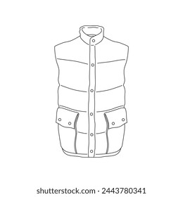 Hand drawn Kids drawing Cartoon Vector illustration camping vest icon Isolated on White Background