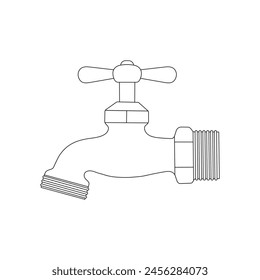 Hand drawn kids drawing cartoon Vector illustration faucet icon Isolated on White