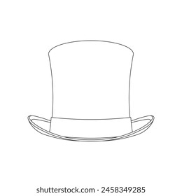 Hand drawn kids drawing cartoon Vector illustration top hat icon Isolated on White