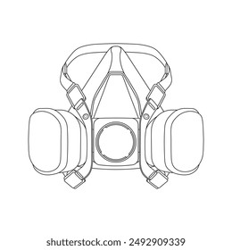 Hand drawn kids drawing cartoon Vector illustration respirator icon Isolated on White