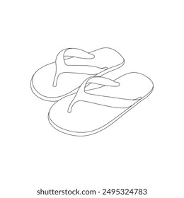 Hand drawn kids drawing cartoon Vector illustration sandals icon Isolated on White