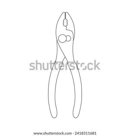 Hand drawn Kids drawing Cartoon Vector illustration Slip Join Pliers icon Isolated on White Background Foto stock © 
