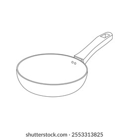 Hand drawn kids drawing cooking pan cartoon isolated