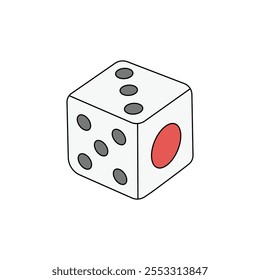 Hand drawn kids drawing dice cartoon isolated