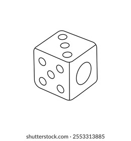 Hand drawn kids drawing dice cartoon isolated