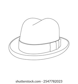 Desenhado à mão crianças desenhando homburg chapéu desenho animado isolado