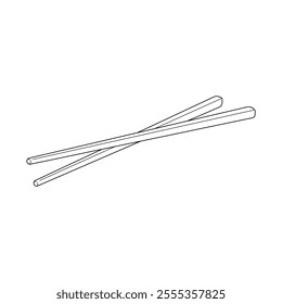 Hand drawn kids drawing illustration chopsticks cartoon isolated