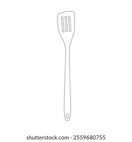 Hand drawn kids drawing illustration cooking spatula cartoon isolated