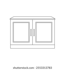 Desenhado à mão crianças desenho armário de cozinha desenho animado isolado