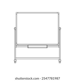 Hand drawn kids drawing mobile whiteboard cartoon isolated