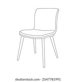 Hand drawn kids drawing modern chair cartoon isolated
