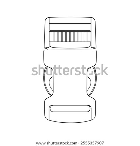 Hand drawn kids drawing side release buckle cartoon isolated