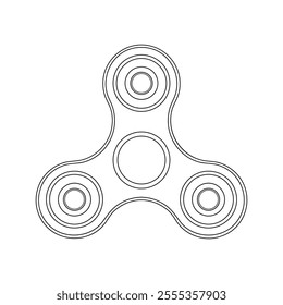Hand drawn kids drawing spinner toy cartoon isolated svg