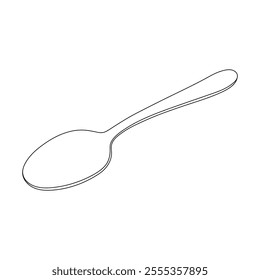 Hand drawn kids drawing spoon cartoon isolated