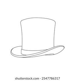 Hand drawn kids drawing top hat cartoon isolated