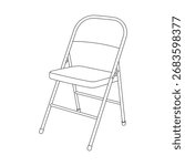 Hand drawn kids drawing vector illustration design fold chair cartoon isolated