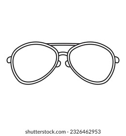 Hand drawn kids drawing Vector illustration sunglasses flat cartoon isolated