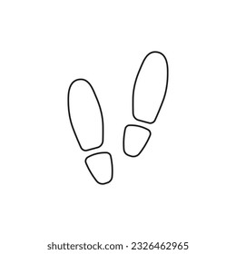 Handgezeichnete Kinder, die Vektorgrafik-Footprint-Schuhkartografik einzeln zeichnen