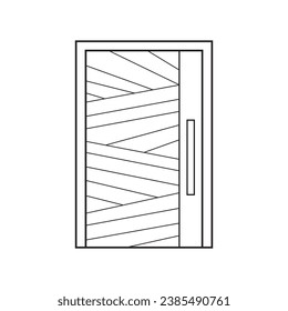 Dibujo de niños dibujados a mano Dibujo de la ilustración del vector puerta del panel despojado Aislado en fondo blanco
