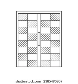 Hand drawn Kids drawing Vector illustration chess board pattern Isolated on White Background