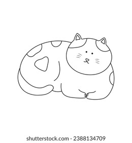 Dibujo de dibujos hechos a mano Dibujo de ilustraciones de vectores confundido con un icono de gato en forma de doodle