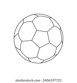 Hand drawn Kids drawing Vector illustration cartoon soccer ball icon Isolated on White