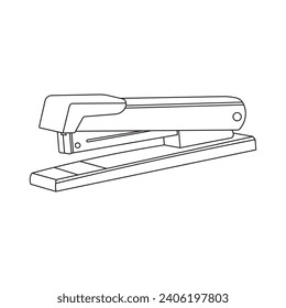 Handgezeichnete Kinder, die Vektorgrafik-Cartoon-Stapler-Symbol einzeln auf Weiß zeichnen