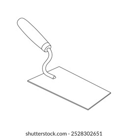 Hand drawn kids drawing Vector illustration masonry trowel flat cartoon isolated