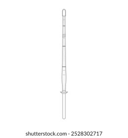 Desenho de crianças desenhadas à mão Desenho de vetor ilustração kendo bambu espada desenho animado plano isolado