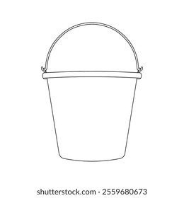 Hand drawn kids drawing vector illustration plastic bucket cartoon isolated