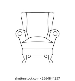 Hand drawn kids drawing vector illustration armchair cartoon isolated