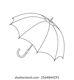 Hand drawn kids drawing vector illustration umbrella cartoon isolated