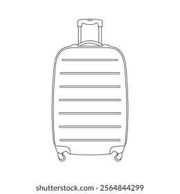 Hand drawn kids drawing vector illustration suitcase cartoon isolated