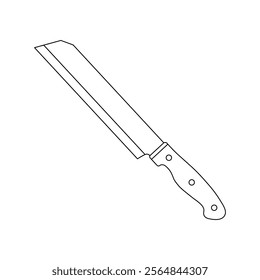 Hand drawn kids drawing vector illustration fruit knife cartoon isolated