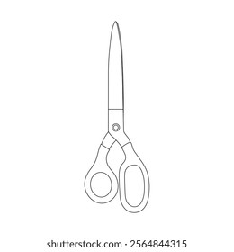 Hand drawn kids drawing vector illustration paper scissors cartoon isolated